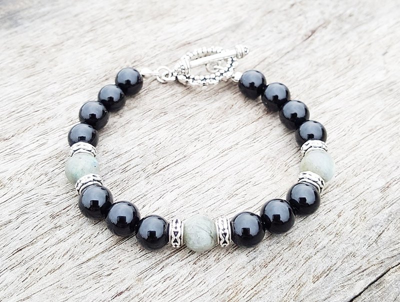 暗夜幻梦-自由手链 天然石手创 极简几何 个性化 圣诞节 情人节  - 手链/手环 - 宝石 黑色