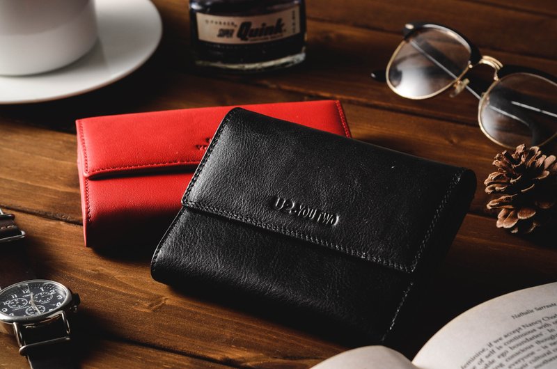 复古简约- 真皮中夹 女夹 中长夹 - 皮夹/钱包 - 真皮 黑色