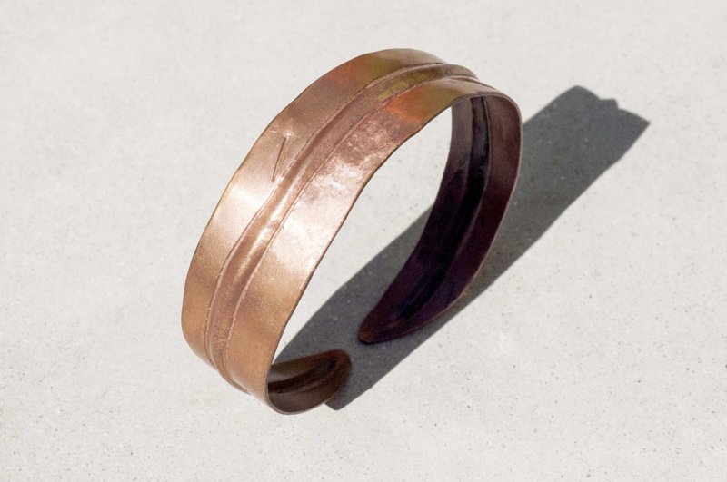 手工铜手镯/红铜手环/红铜手镯/手工手环/民族风手环-叶子手镯 - 手链/手环 - 铜/黄铜 红色