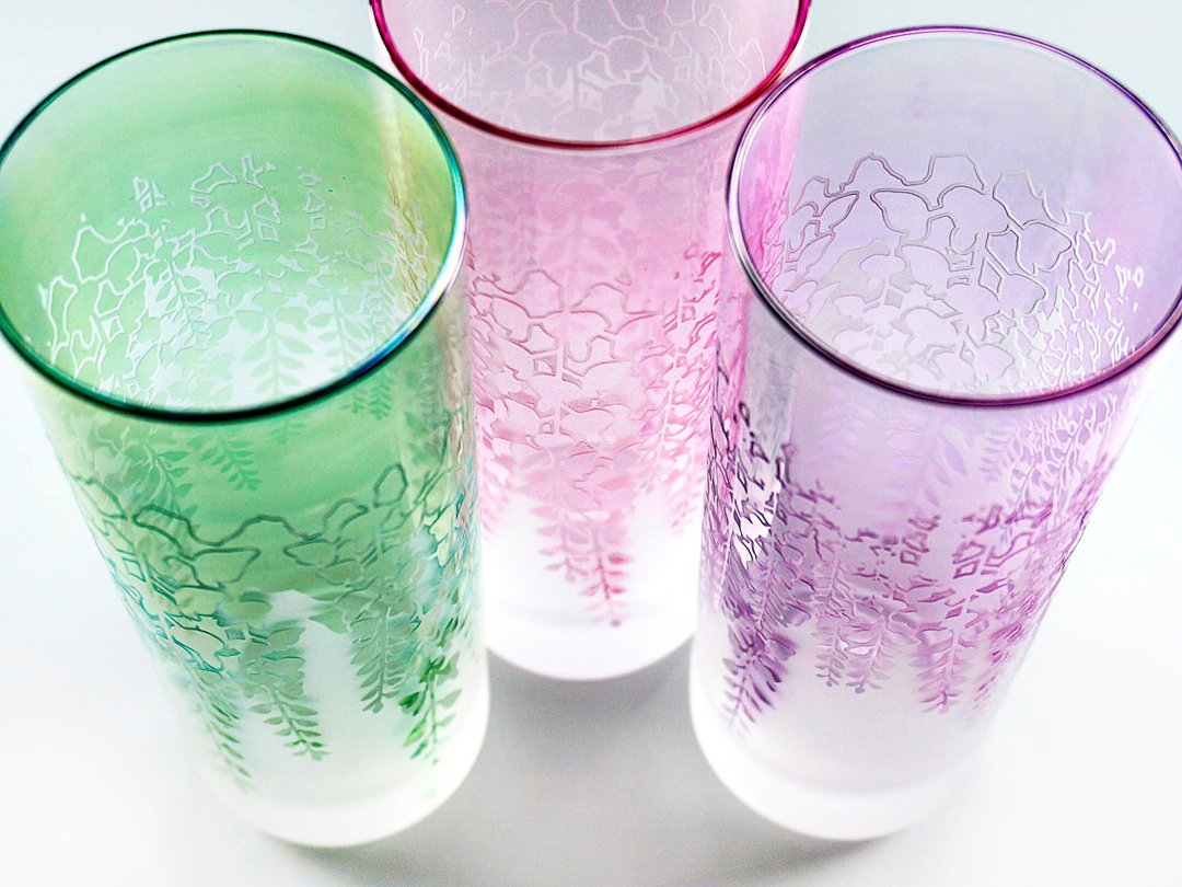 Collins glass of wisteria - 茶具/茶杯 - 玻璃 紫色