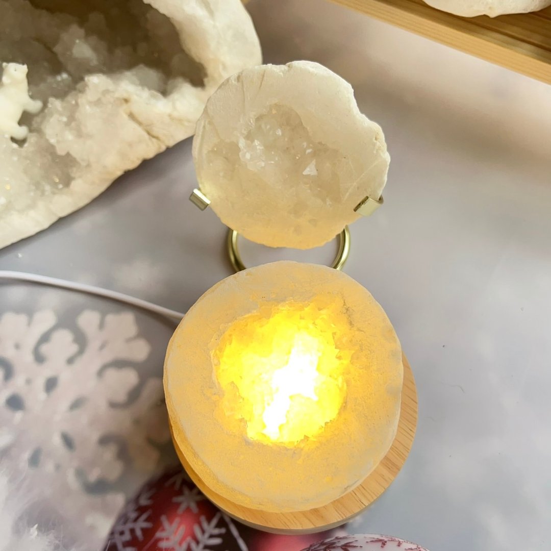 愿望天使~精品级摩洛哥白水晶聚宝盆(01)附底座(附灯座) - 摆饰 - 水晶 