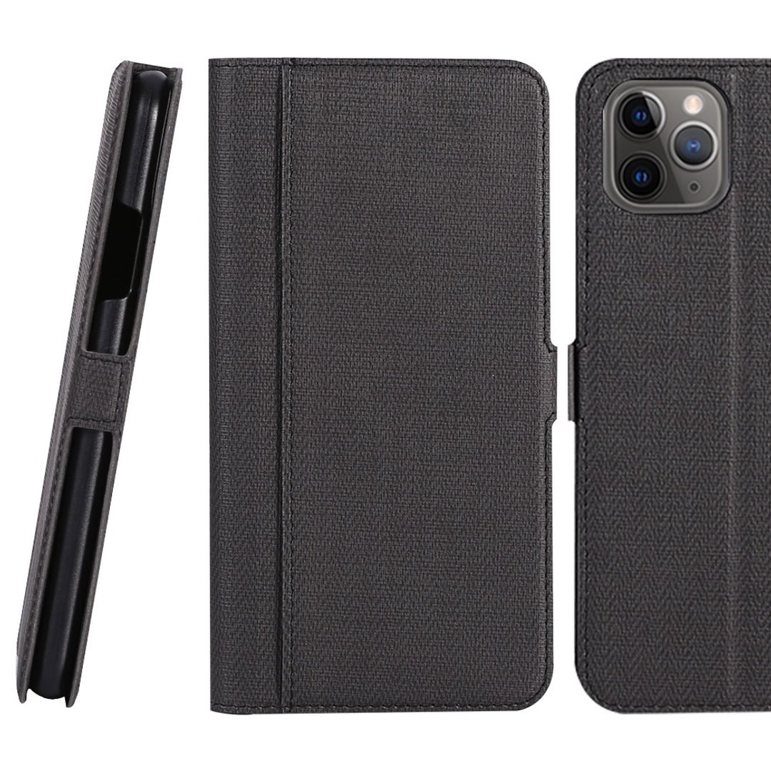 CASE SHOP iPhone 11 Pro Max热压款前收纳皮套-黑4716779661279 - 手机壳/手机套 - 人造皮革 黑色