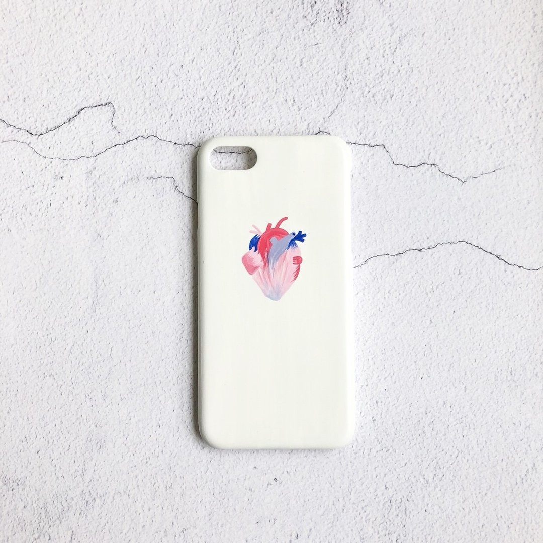 小心肝的心手绘手机壳 IPHONE:HTC:SONY:SAMSUNG:ASUS:OPPO - 手机壳/手机套 - 颜料 白色