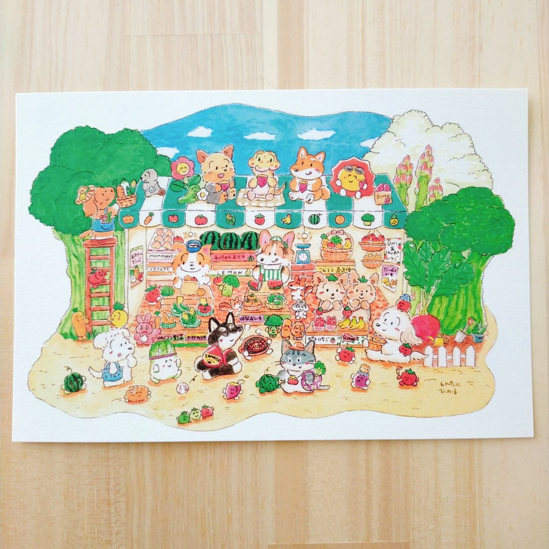 明信片 蓬松农夫市集 - 卡片/明信片 - 纸 