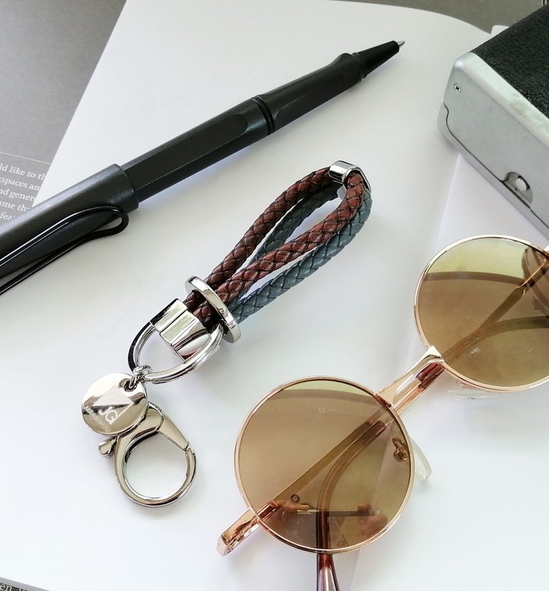 Leather keychains car keychains (Gray - Mahogany Brow) model Urban London - 钥匙链/钥匙包 - 真皮 咖啡色