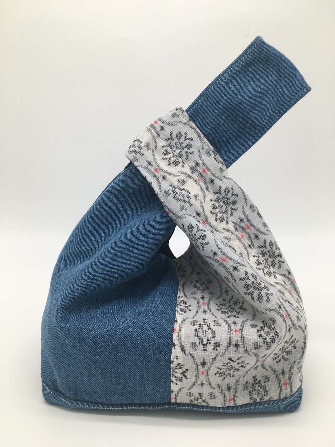 Knot Lunch Box Bag便当袋 牛仔布便当袋  单柄小提袋 单柄便当袋 - 便当盒/饭盒 - 棉 蓝色