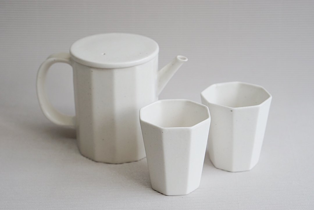 简约日式哑光白陶瓷茶具套装 - 茶具/茶杯 - 瓷 白色