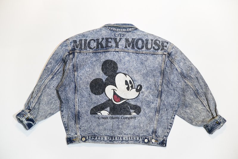 [3thclub铭仁棠] 刷色米奇  牛仔外套 oversize  CTJ-013 vintage - 女装休闲/机能外套 - 棉．麻 蓝色