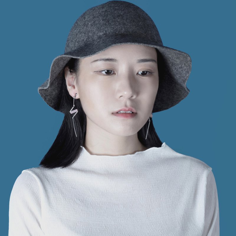 | L'EAU 2 | 玫瑰石英长耳夹 - 耳环/耳夹 - 宝石 粉红色