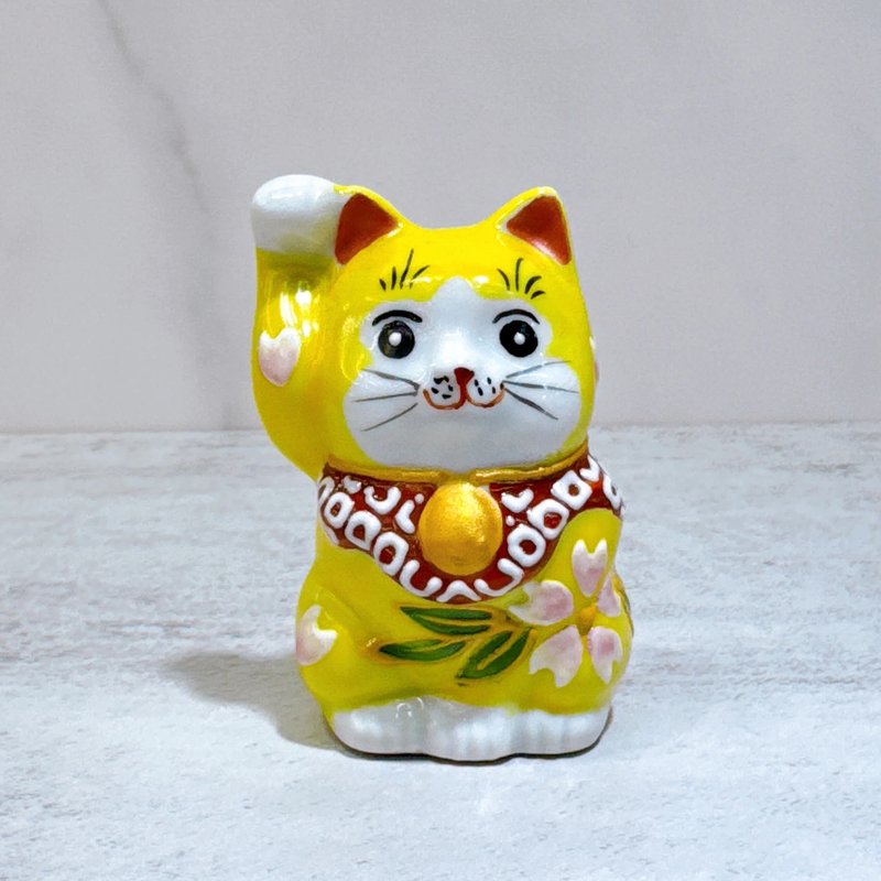 【金铃雅猫】日本九谷烧招财猫 | 黄盛 2号 - 摆饰 - 瓷 黄色
