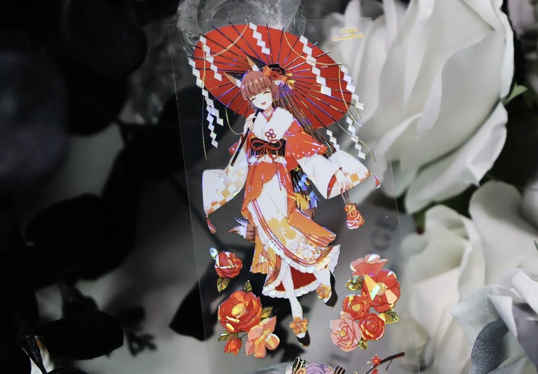 和歌 金魚姫 PET 紙膠帶 貝殼光 10米卷 - 纸胶带 - 其他材质 多色