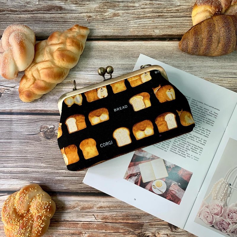 哥基与面包 - 口金小手袋 - 侧背包/斜挎包 - 棉．麻 黑色