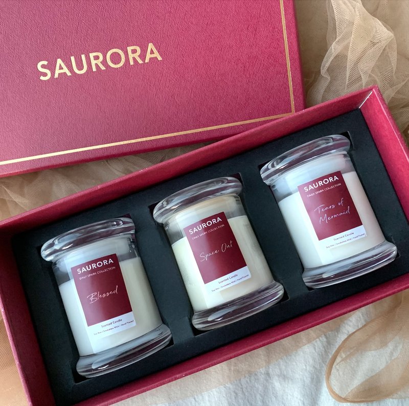 香氛大豆蜡烛礼盒- 放松 - 蜡烛/烛台 - 蜡 白色