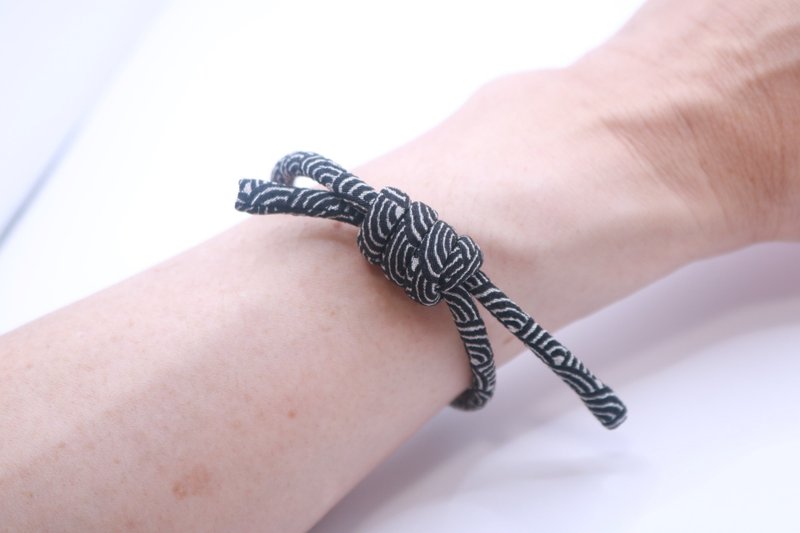 日本制手工手链・和风饰品 - 手链/手环 - 棉．麻 黑色