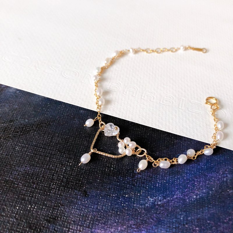 春-心花怒放 珍珠手链情人节礼物 14KGF - 手链/手环 - 珍珠 白色