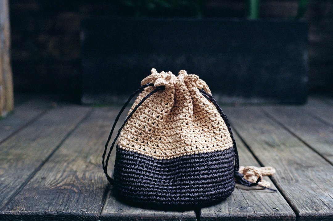 水桶束口包 Bucket Drawstring Bag 纸线与棉线的结合编织 - 束口袋双肩包 - 棉 多色
