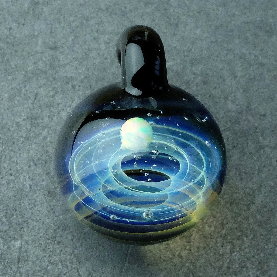 星球 宇宙 手工 玻璃 坠子 - 项链 - 玻璃 蓝色