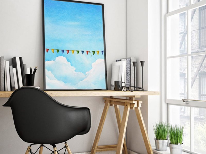 【锦旗】限量复刻画 | 蓝天白云儿童房挂画 | 粉系简约墙面装饰 - 海报/装饰画/版画 - 纸 