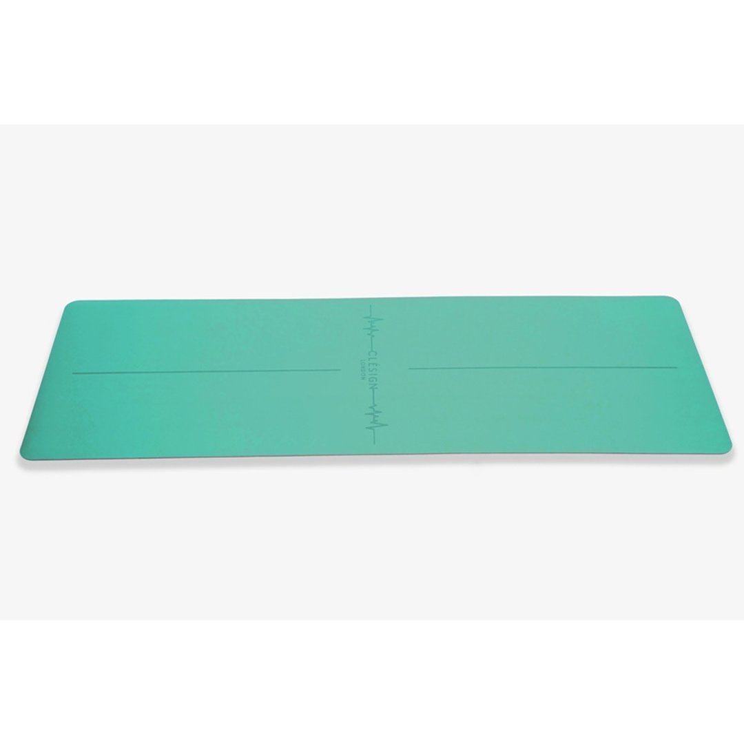 【Clesign】Follow The Heartbeat Mat 瑜珈垫4.5mm - Aqua Green - 瑜珈垫 - 橡胶 绿色