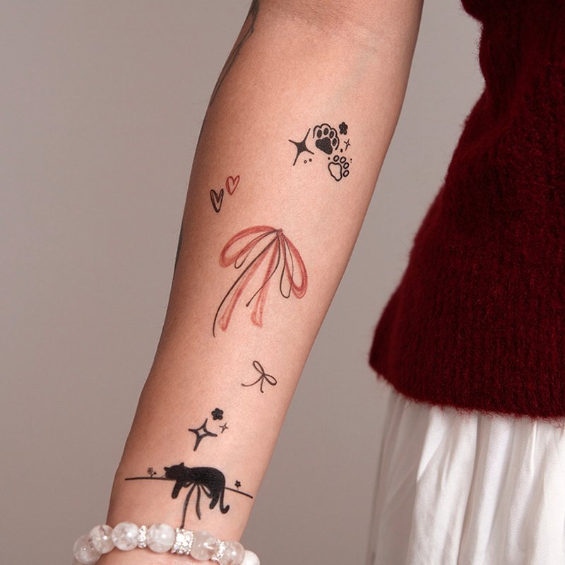 【哑光纹身贴纸】香港设计 | 刮刮纹身贴刺青贴 - 粉黑礼物 - 纹身贴 - 其他材质 