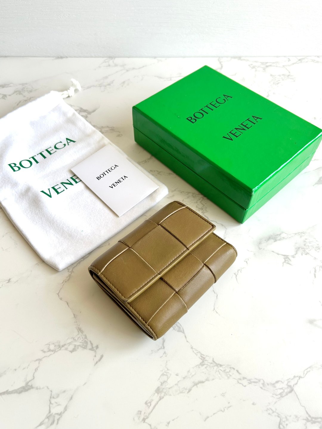 Bottega Veneta BV Cassette 短夹 皮夹 钱包 中夹 古董包 二手包 - 皮夹/钱包 - 真皮 咖啡色