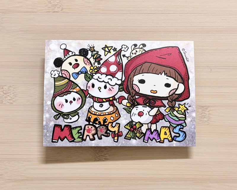 (X01) 好朋友圣诞节 - 卡片/明信片 - 纸 白色