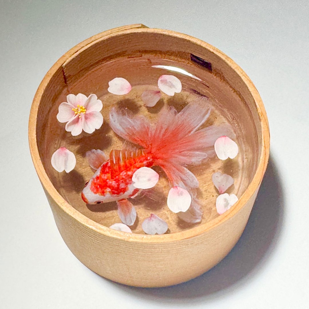 金鱼　樱花　摆饰　室内装饰 - 摆饰 - 树脂 