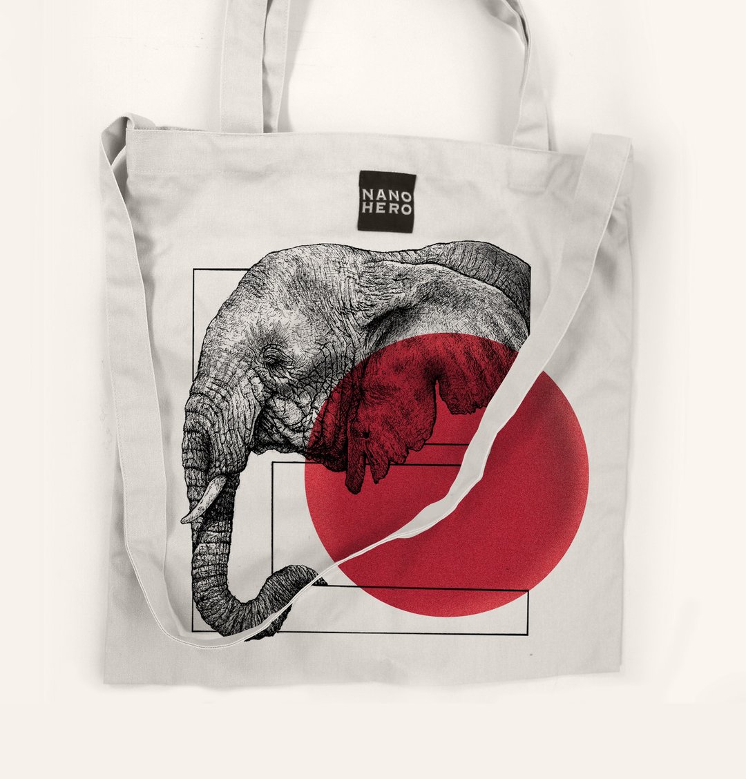 【hero-bag】动物字母帆布袋-日 - 手提包/手提袋 - 棉 白色