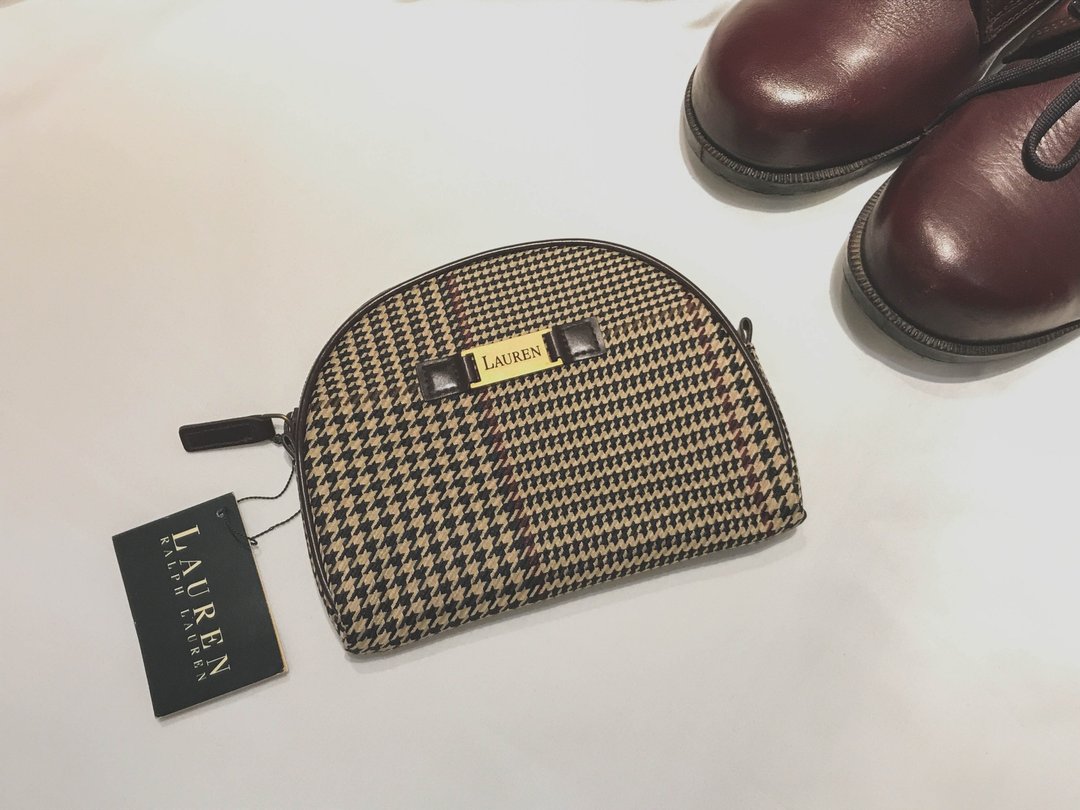 LAUREN VINTAGE 化妆包 / 手拿包 / Ralph Lauren / Brand New - 手提包/手提袋 - 棉．麻 咖啡色