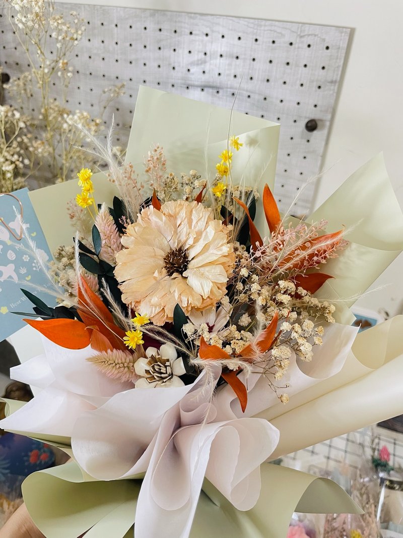 小款花束/永生花/索拉花/干燥花/赠祝贺小卡+花礼提袋 - 干燥花/捧花 - 植物．花 多色