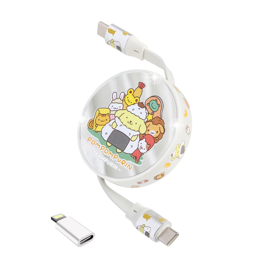 自动伸缩USB-C数据充电线 – Pompompurin - 充电宝/传输线 - 塑料 银色