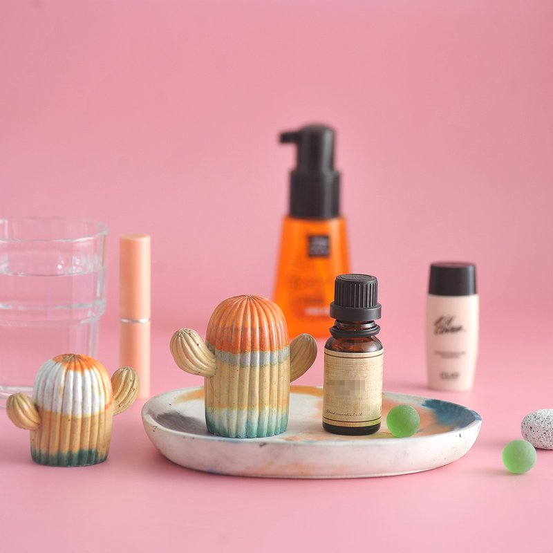 水泥、仙人掌、多肉、扩香石、装饰、礼物、托盘、置物盘 - 香薰/精油/线香 - 水泥 