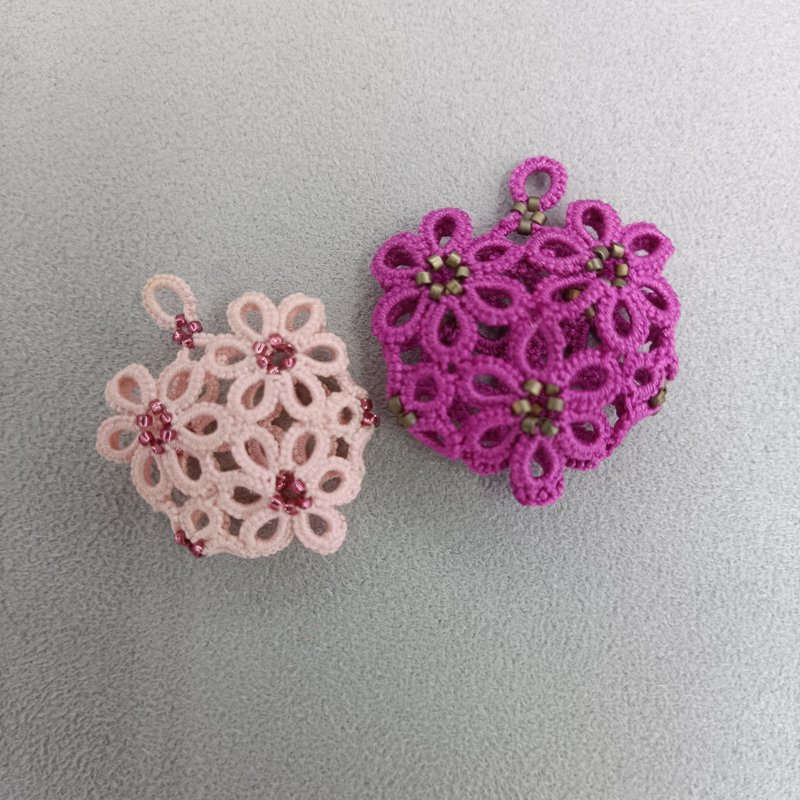 梭编立体爱心吊嘴 - 项链 - 棉．麻 多色