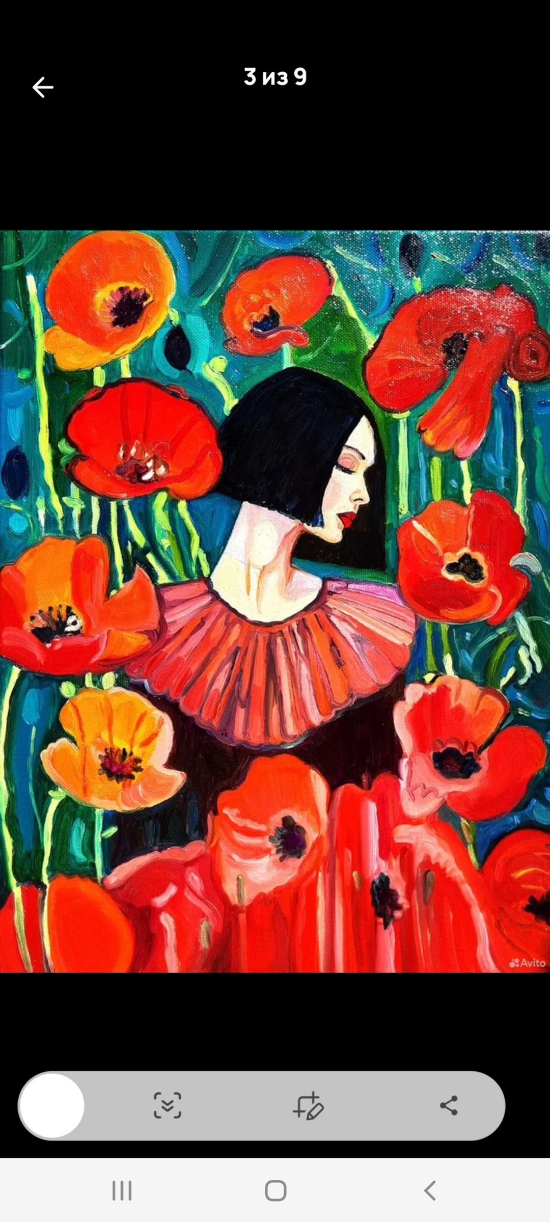 原创画 The Girl among the poppies 原创艺术 油画 油画 - 墙贴/壁贴 - 其他材质 红色