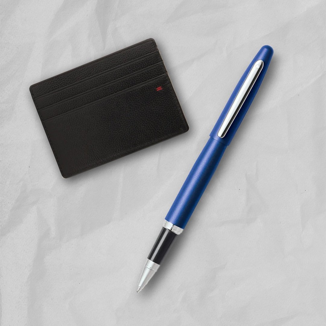 【SHEAFFER】VFM 系列霓虹蓝钢珠笔 + 经典卡夹礼盒 免费刻字 - 钢珠笔 - 其他金属 蓝色