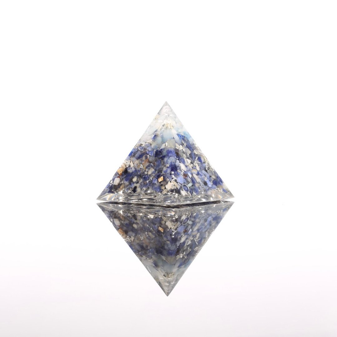 【母亲节礼物】【富士山】蓝色苏打石奥刚金字塔摆饰水晶 orgonite - 摆饰 - 半宝石 蓝色