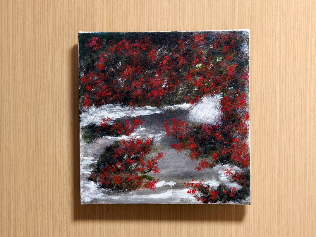 红花秘境/花卉画/风景画/装饰画/压克力水彩画/无框画 - 海报/装饰画/版画 - 棉．麻 