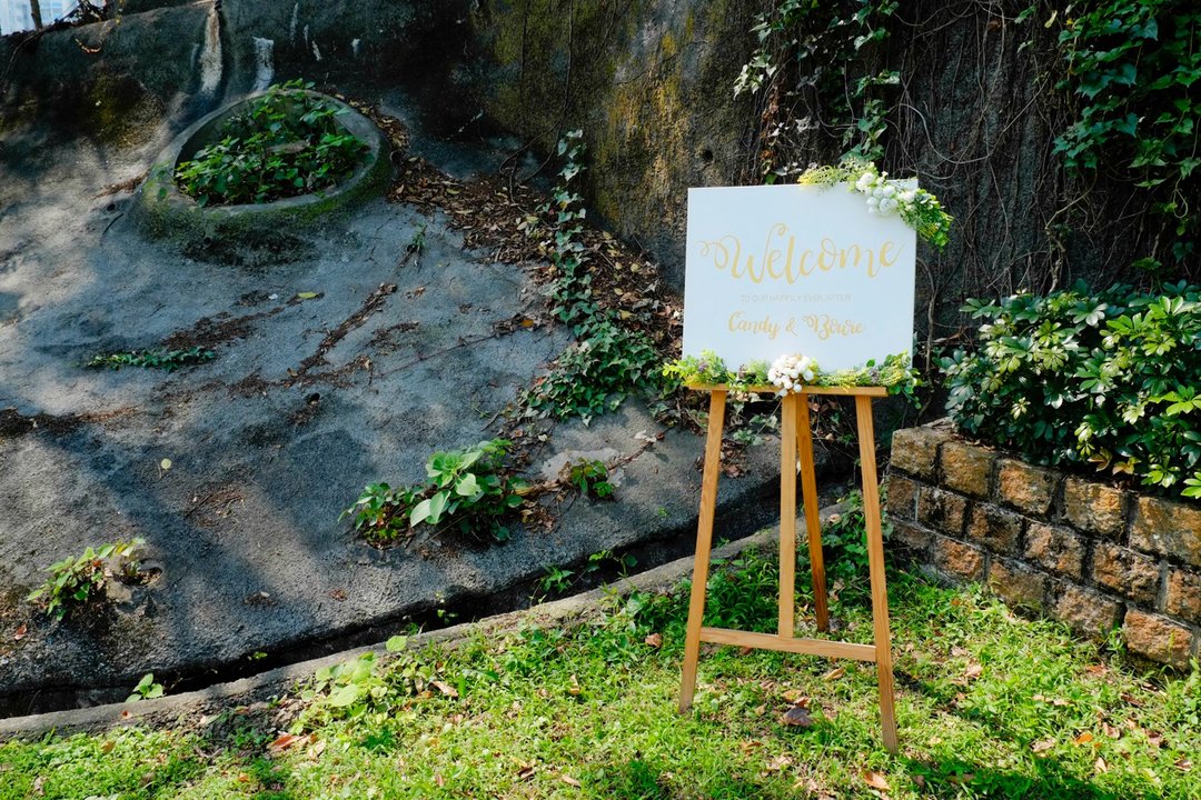 手绘婚礼欢迎展示板 (白帆布) - 客制化您的婚礼细节 - 画框/相框 - 棉 金色