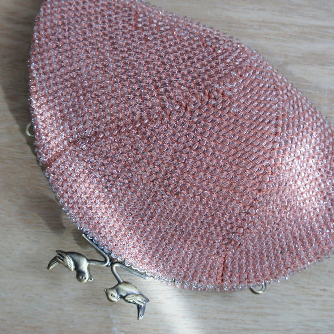 Ba-ba handmade Beads crochet petit-bag No.1155 - 化妆包/杂物包 - 其他材质 咖啡色