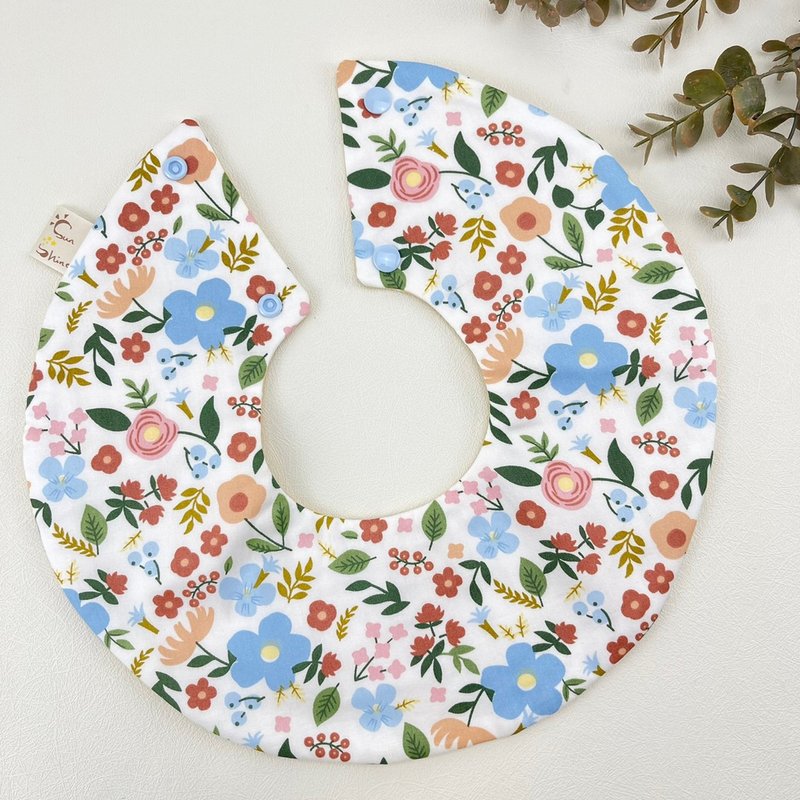 现货-缤纷花卉/360度大圆兜-手作围兜/口水巾/口水肩/弥月礼 - 围嘴/口水巾 - 棉．麻 