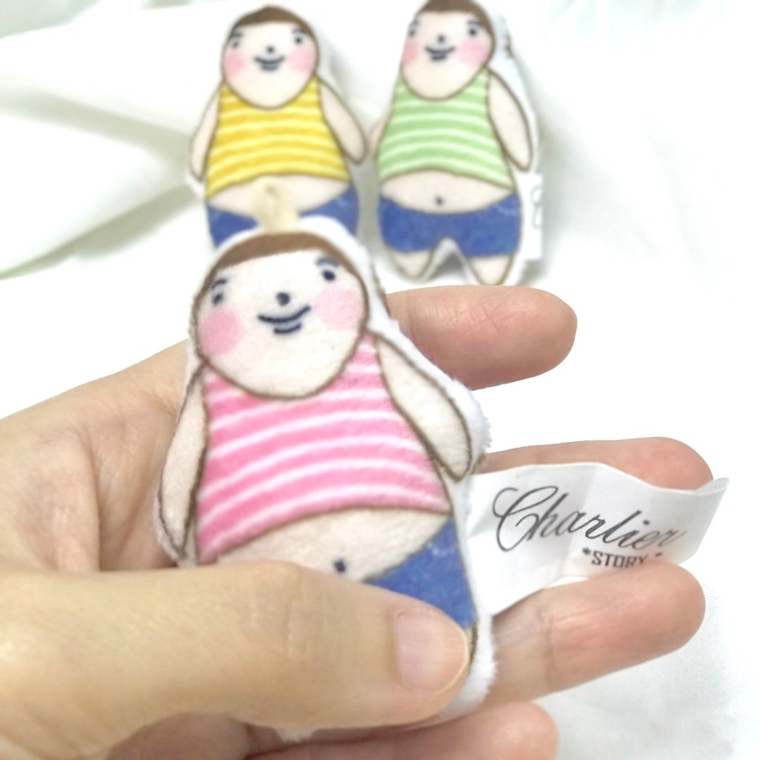 肥仔乐钥匙扣 Mini 号 – 条纹背心款 - 钥匙链/钥匙包 - 聚酯纤维 多色