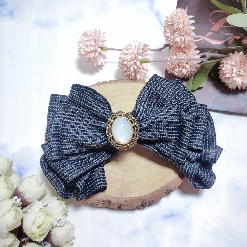 华手折系列-手作弹簧夹鸭嘴夹 - 发饰 - 其他材质 黑色