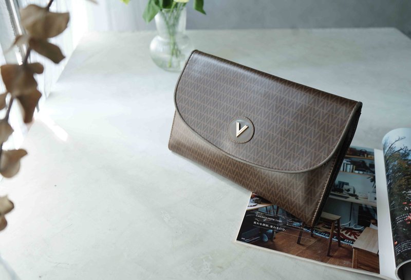 寻宝复古古董包-MARIO VALENTINO老花手拿信封方包 - 手提包/手提袋 - 其他材质 咖啡色