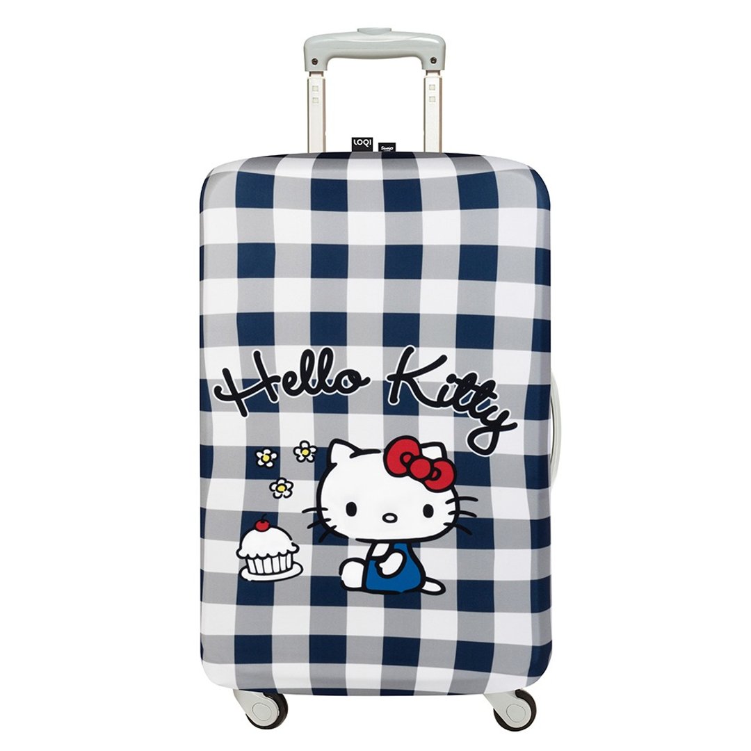 LOQI 行李箱外套-三丽鸥授权 HELLO KITTY蓝白格纹【L号】I 箱套 - 行李箱/行李箱保护套 - 其他材质 多色