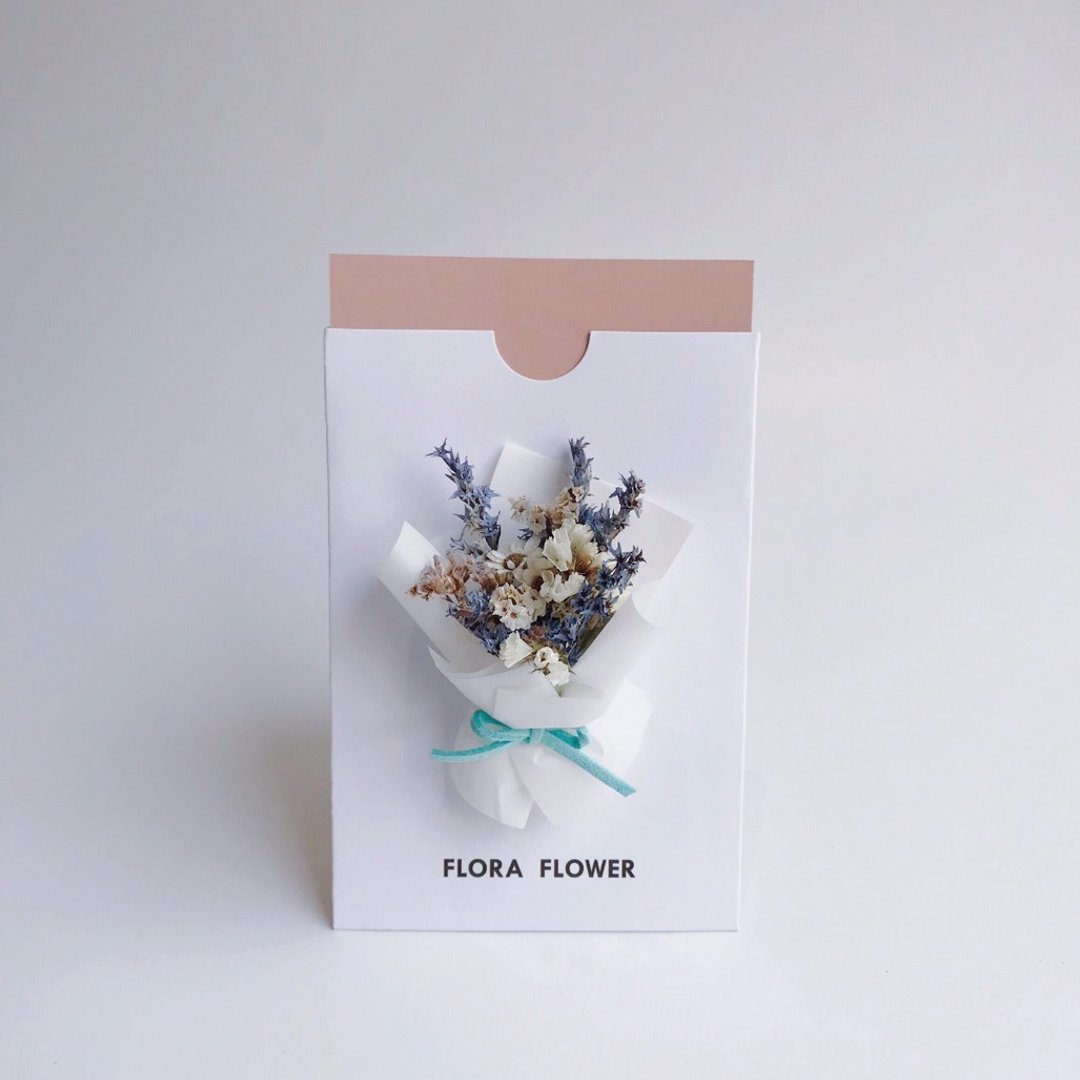 Flora Flower干燥花卡片-紫蓝白色系 - 卡片/明信片 - 植物．花 蓝色