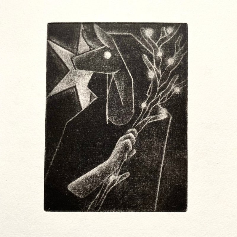 凹版限量版画 - 隐者 - 海报/装饰画/版画 - 纸 黑色