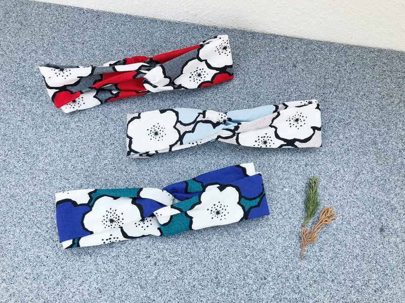 手作交叉发带 / 点点花 - 发饰 - 棉．麻 多色