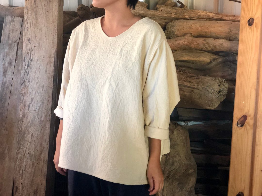 厚双层棉宽袖笼卫衣 - 女装上衣 - 棉 多色