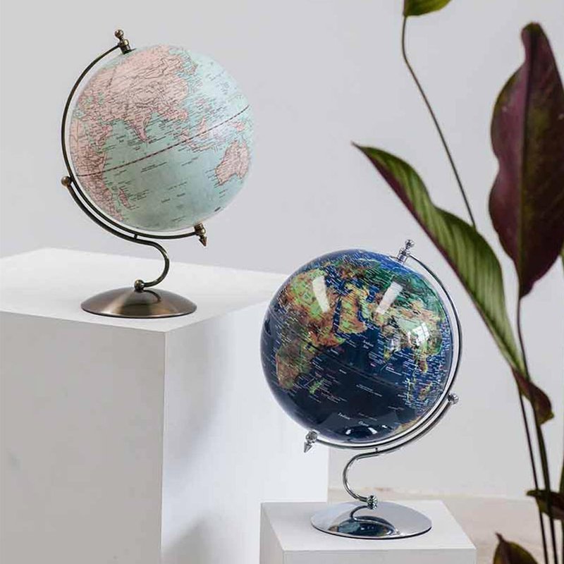 SkyGlobe 12寸新仿古图邑森S古铜底座地球仪(英文版) - 摆饰 - 塑料 银色