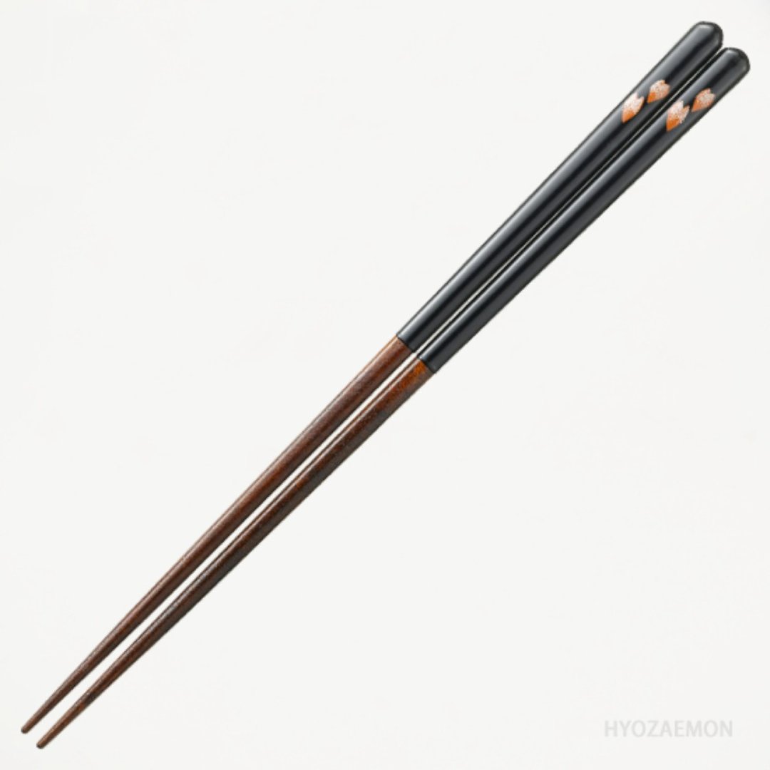 Hyosaemon 洗碗机安全筷子花瓣黑色大号 23.5 厘米，红色中号 21.5 厘米 - 筷子/筷架 - 木头 